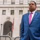 Conservative radio talk show host Larry Elder speaks to supporters during a campaign stop outside the Hall of Justice downtown Los Angeles Thursday, Sept. 2, 2021.